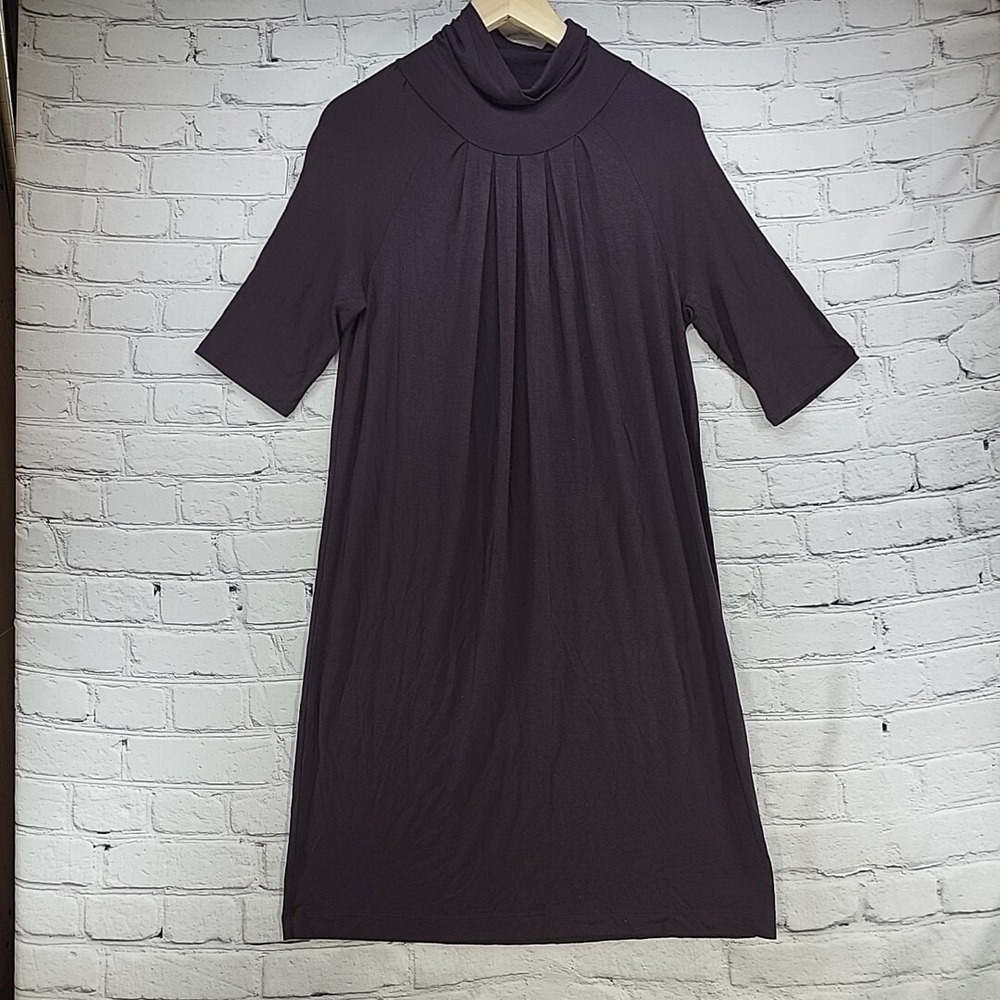 Banana‎ Republic Dress Womens Sz M Medium Brown Cowl Neck Modest